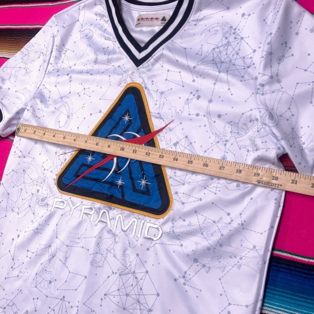 2017-18 Black Pyramid Jersey Shirt Men's L White Chris Brown Embroidered AOP0 - Picture 8 of 8